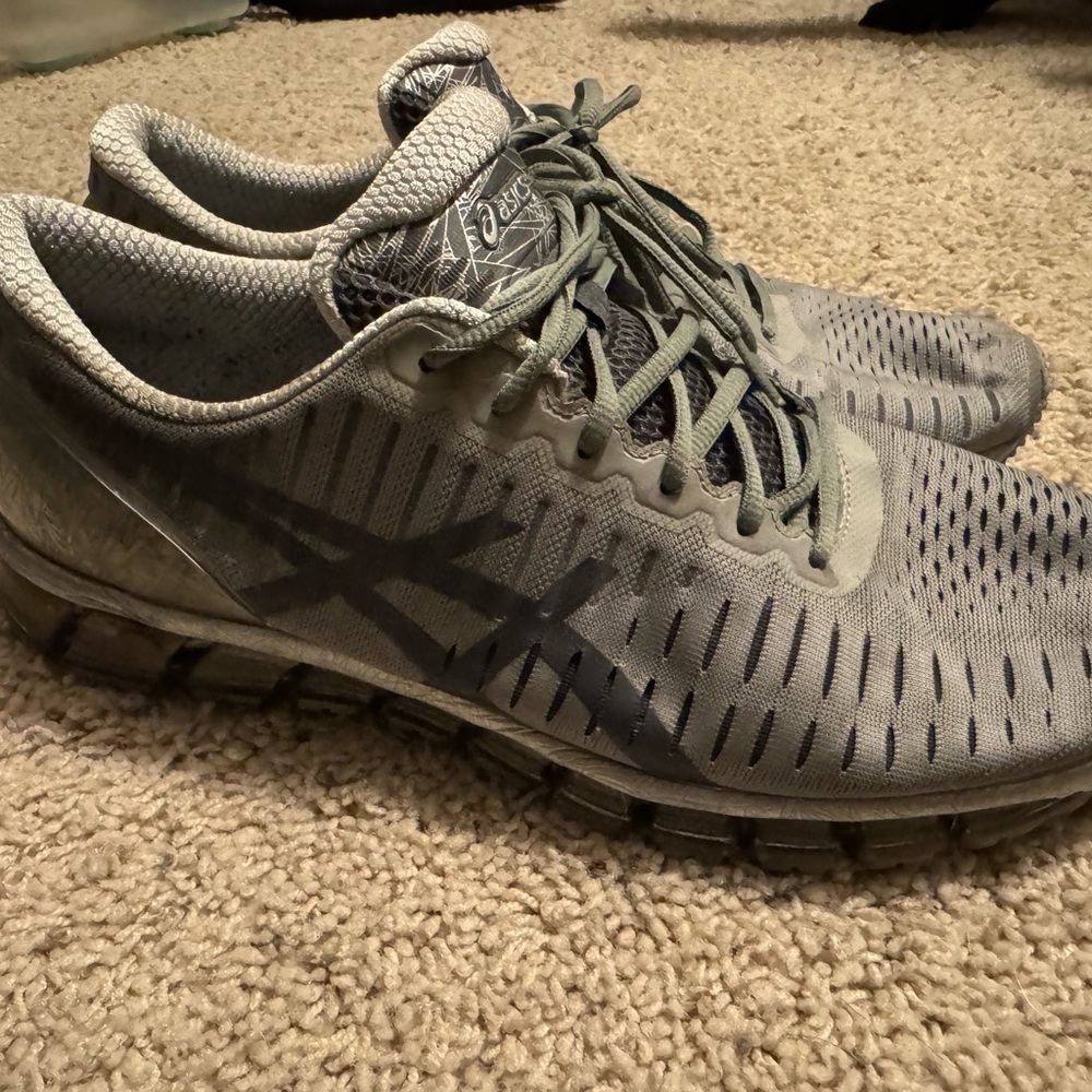 Asics Gray Athletic Shoes with Textured Upper and Lightweight Midsole